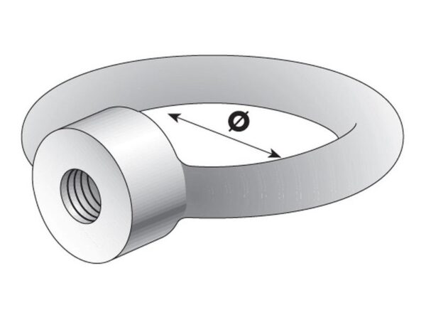 Øjemøtrik, Størrelse: M8xØ20mm (DIN 582) Metric Coarse