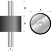 Gummidæmper - Bolt til Bolt, Ø100mm.