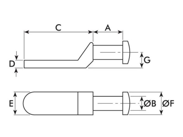 Hængselbolt Ø25mm x 135mm (påsvejsning)