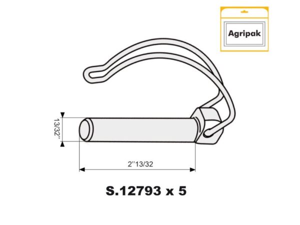 Ringsplit (rør), Stift Ø4.5mm x 32mm (5 stk. Agripak)