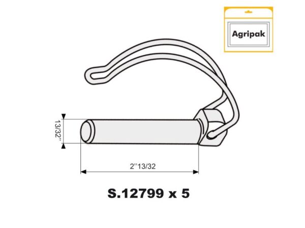 Ringsplit (rør), Stift Ø10mm x 60mm (5 stk. Agripak)