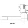 Styrekugle, Længde: 280mm