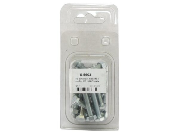 Bolt, M6x40mm (DIN 933, DIN 934) Trækstyrke: 8.8.