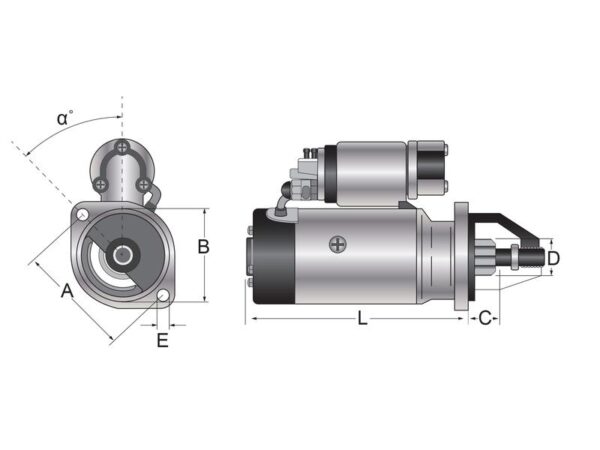 Starter - 12V, 3.1KW (Sparex)