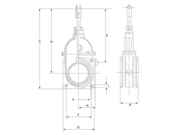 Skydeventil (flange/flange) 4''