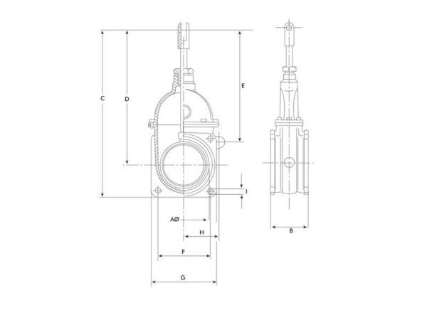 Skydeventil (flange/flange) 5''