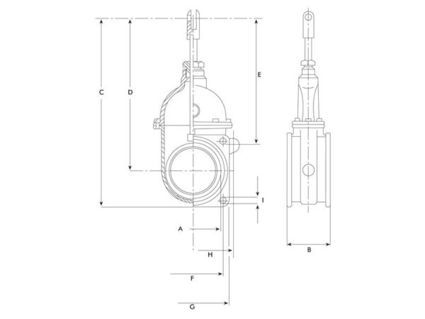 Skydeventil (flange/gevind) 6''