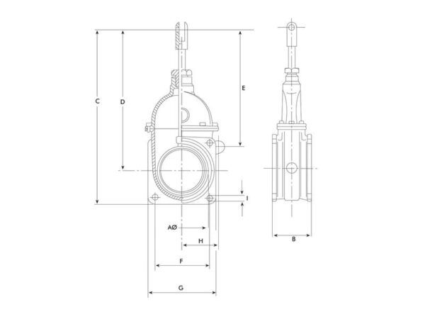 Skydeventil (flange/flange) - HD 6''