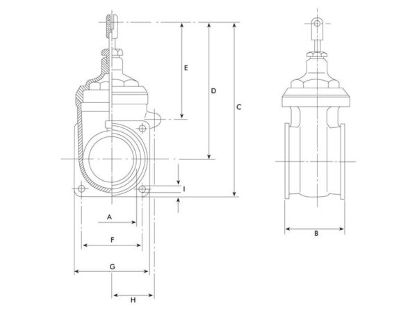 Skydeventil (flange/flange) - HD 6''