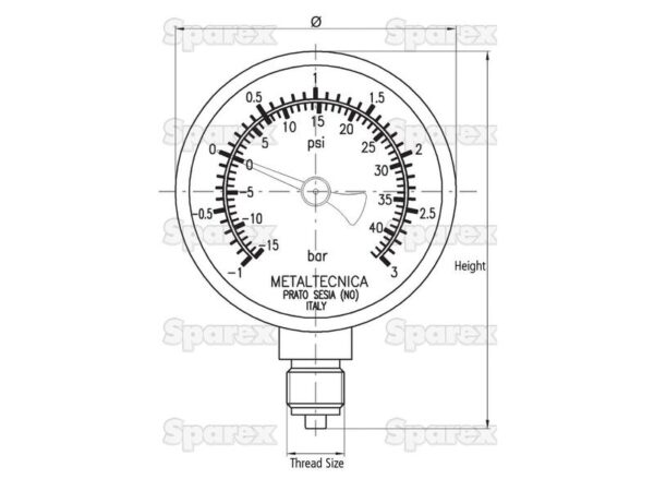Manometer (glycerin) 1/4 (-1/+3 bar)