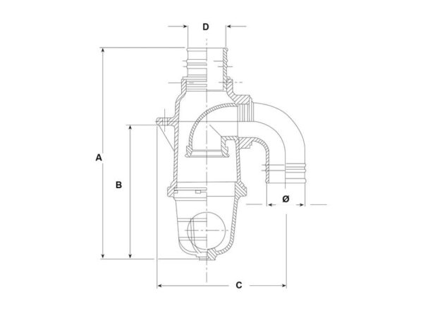 Udskilningsventil (Syphon) Ø60mm