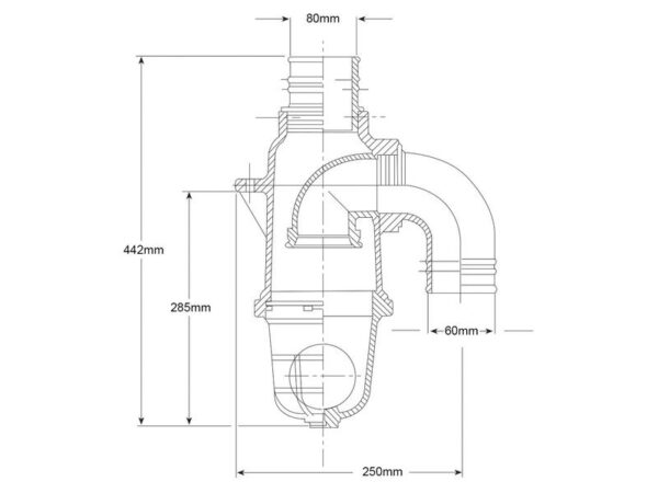 Udskilningsventil (Syphon) Ø60mm