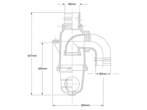 Udskilningsventil (Syphon) Ø80mm