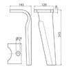 Rotorharvetand 120x16x315mm Venstre. Hulafstand: Hul Ø 19mm. Passer tilKuhn. Passer til: K2500090