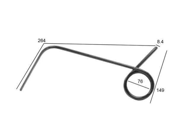Efterharvetand - Ø8mm, Længde: 264mm Passer til: 53068600