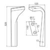 Rotorharvetand 110x15x320mm Venstre. Hulafstand: 72mm. Hul Ø 17mm. Passer tilLemken. Passer til: 3377023