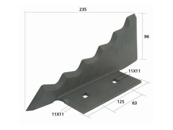 Kniv Fodervogn 212mm x 97mm x 6mm (Venstre) Passer til Keenan Passer til: 701359