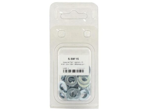 Fladskiver, ID: 5/16'' (DIN or Standard No. DIN 125A) 30 stk. Agripak