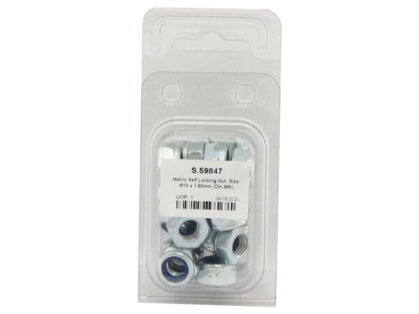 Låsemøtrik, Størrelse: M10x1.50mm (DIN 985) Metric Coarse