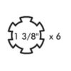PTO Gaffel (snaplås) (Krydsmål: 22 x 54.8mm) Størrelse: 1-3/8''-6 Not