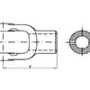 PTO Gaffel (rørsplit) (Krydsmål: 30.2 x 92mm) Hul Ø1-1/4'', Bolt Ø: 3/8''.
