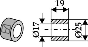 Bøsning 19xØ17xØ25