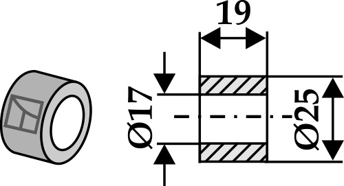 Bøsning 19xØ17xØ25