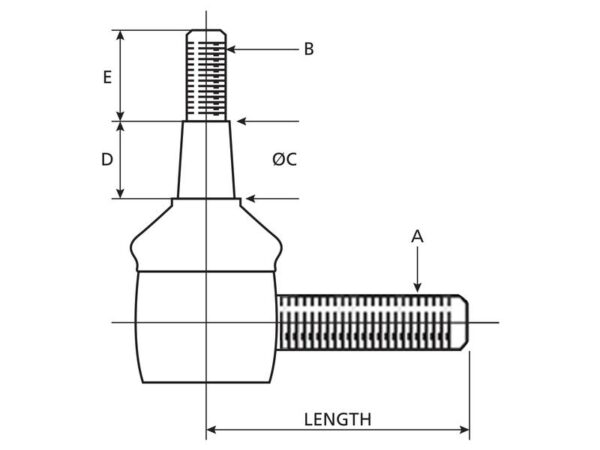 Styrekugle, Længde: 95mm