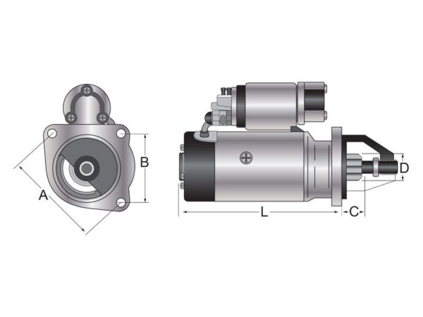 Starter - 12V, 2.9KW (Sparex)