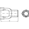 PTO Gaffel (not) (Krydsmål: 22 x 54.8mm) Hul Ø20mm, Notstørrelse: 6mm.