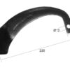 Kniv Buet Højre. Bredde: 25mm, Højde: 220mm, Hul Ø: 12mm. Passer til Yanmar Passer til: 19510718510