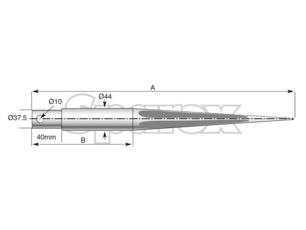 Frontlæssetand - Lige 1060mm, (Stjerne) Passer til: 2138