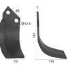 Kniv Buet Højre 70x7mm Højde: 187mm. Hulafstand: 46mm. Hul Ø: 12.5mm. Passer til Sovema Passer til: 900111001