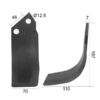 Kniv Buet Venstre 70x7mm Højde: 187mm. Hulafstand: 46mm. Hul Ø: 12.5mm. Passer til Sovema Passer til: 900111002