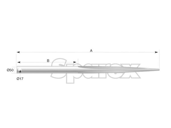 Frontlæssetand - Lige 1250mm, (Firkantet) Passer til: DF050