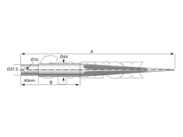 Frontlæssetand - Lige 1160mm, (Stjerne) Passer til: 2225