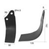 Kniv Buet Venstre 80x6mm Højde: 192mm. Hulafstand: 56mm. Hul Ø: 14.5mm. Passer til Maschio Passer til: 02108433