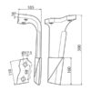 Rotorharvetand Forstærket (karbide) 110x16x310mm Højre. Hulafstand: 68mm. Hul Ø 17mm. Passer til Kuhn. Passer til: 52539400C