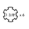 PTO Gaffel (bolt) (Krydsmål: 22 x 54.8mm) Størrelse: 1-3/8-6 Not