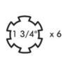 PTO Gaffel (snaplås) (Krydsmål: 41 x 108mm) Størrelse: 1-3/4''-6 Not