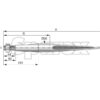 Frontlæssetand - Lige 600mm, Gevind: M20 x 1.50 (Firkantet) Passer til: KK221150