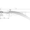 Frontlæssetand - Buet 810mm, Gevind: M20 x 1.50 (Firkantet) Passer til: KK221192