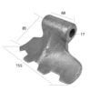 Slagle (Hammer), Topbredde mm: 68mm, Nederste bredde mm: 155mm, Hul Ø: 16.5mm, Radius 85mm - Passer til Votex Passer til: 4503182