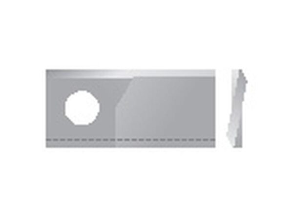 Kniv - Snoet, skarpe nederste kanter, parallel - 94 x 48x3mm - Hul Ø19mm - Højre - Passer til PZ, Krone, Vicon, Kuhn Passer til: TF70
