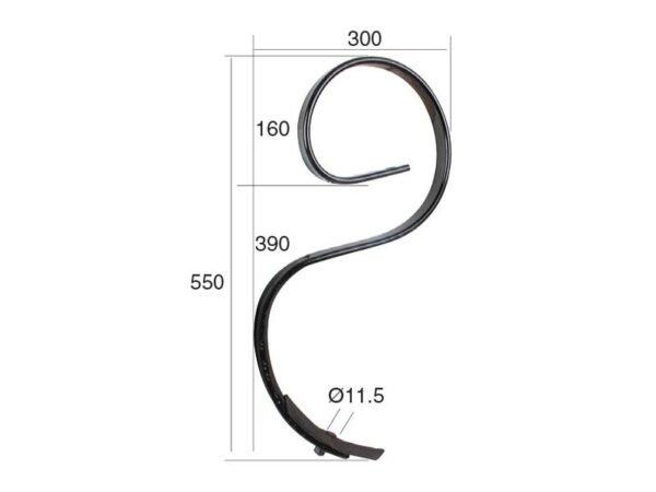 Harvetand 32x10x550mm Passer til: 01000636