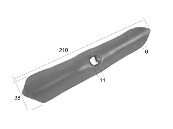 Spids (vendbar) 210x40x6mm Passer til: 01152241