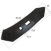 Spids (vendbar) 255x65x8mm Hulafstand 40/55mm Passer til: 646740M1