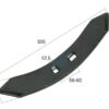 Spids (vendbar) 335x65x10mm Hulafstand 56/60mm Passer til: 051400