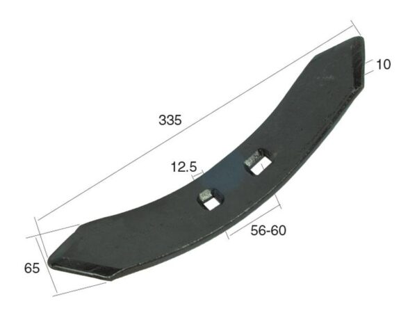Spids (vendbar) 335x65x10mm Hulafstand 56/60mm Passer til: 051400