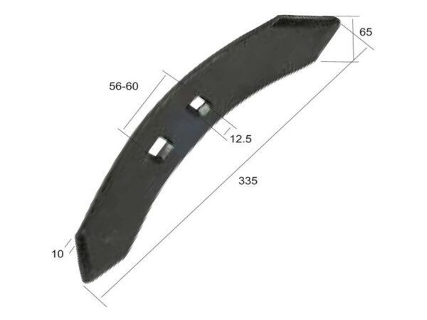 Spids (vendbar) 335x65x10mm Hulafstand 56/60mm Passer til: 051400